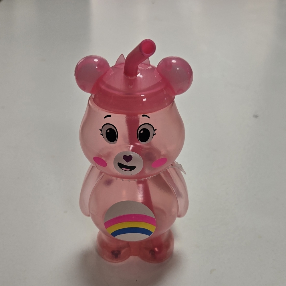 Care Bears Cheer Bear Pink with Lid and StrawNew With Tag